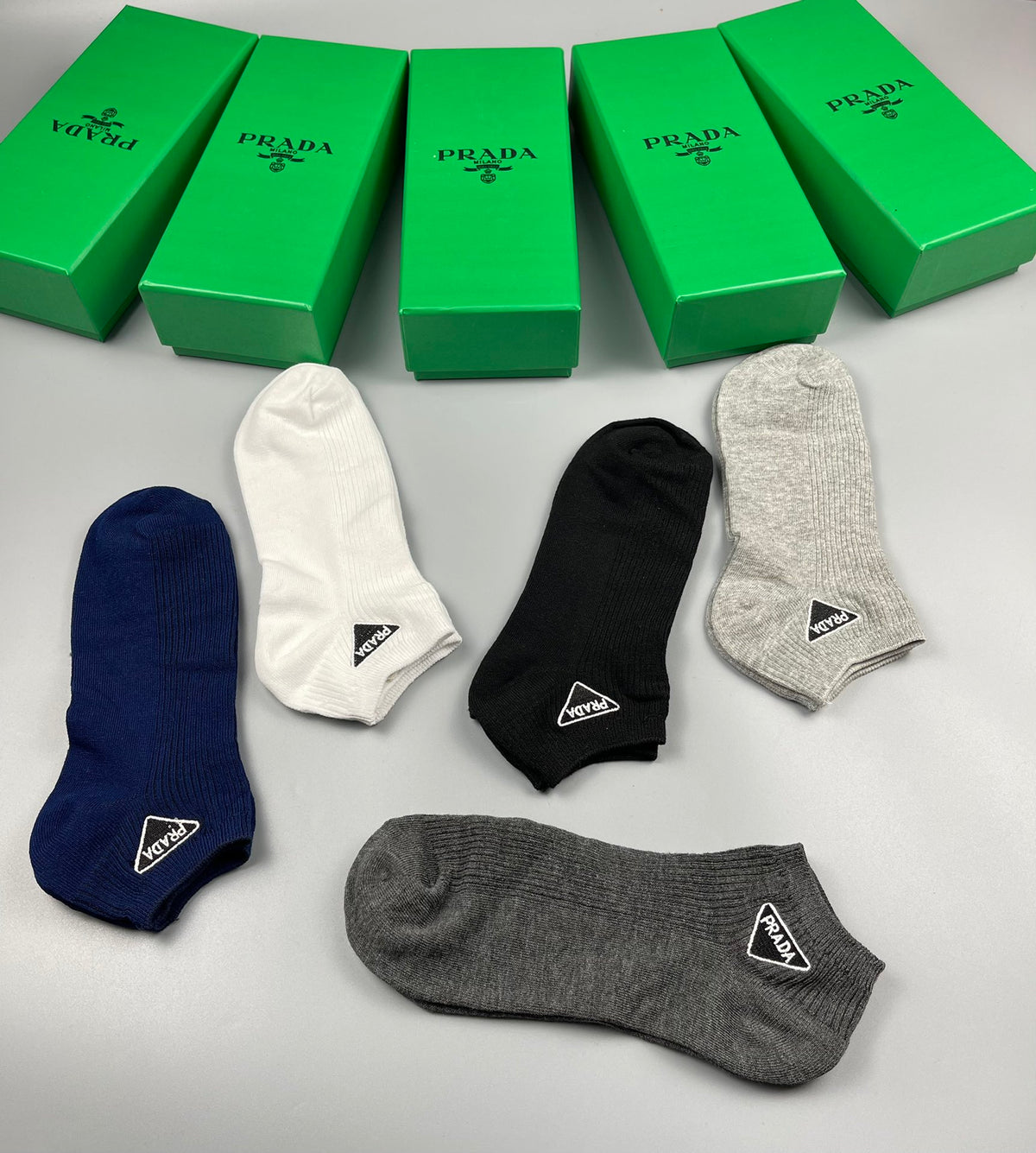 Prada low cut triangle accent ankle socks - view 3