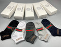 Versace contrast stripe wordmark ankle socks - view 1