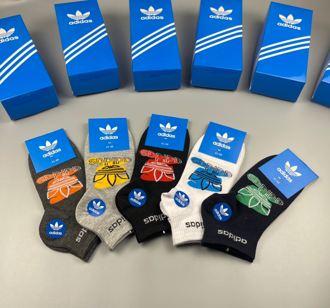 Adidas Graphic Motif Ankle Socks - Boxed Set of 5 Pairs - image 3