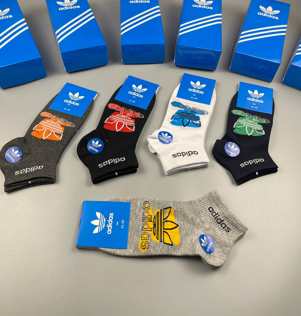 Adidas Graphic Motif Ankle Socks - Boxed Set of 5 Pairs - image 9