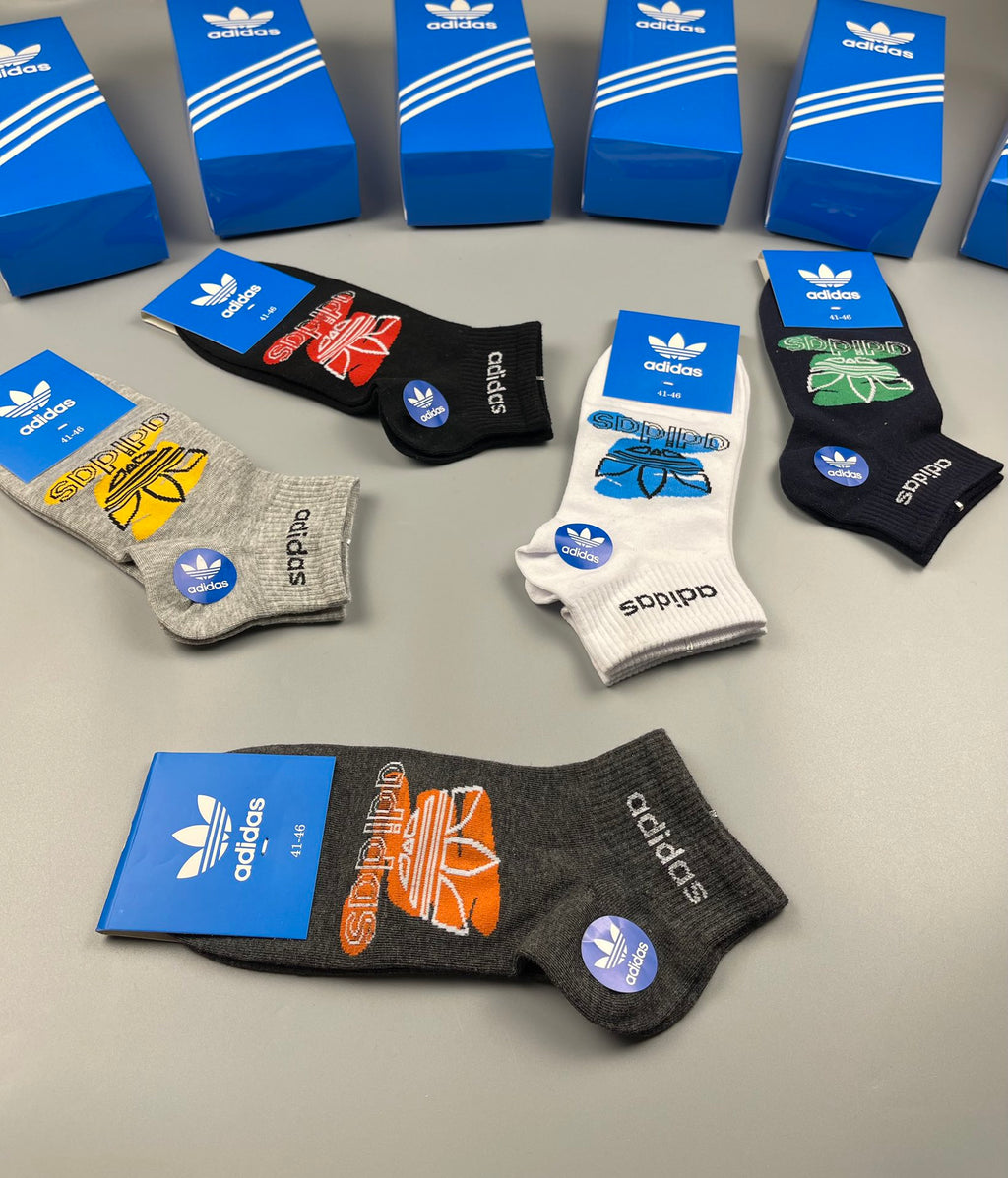 Adidas Graphic Motif Ankle Socks - Boxed Set of 5 Pairs - image 5