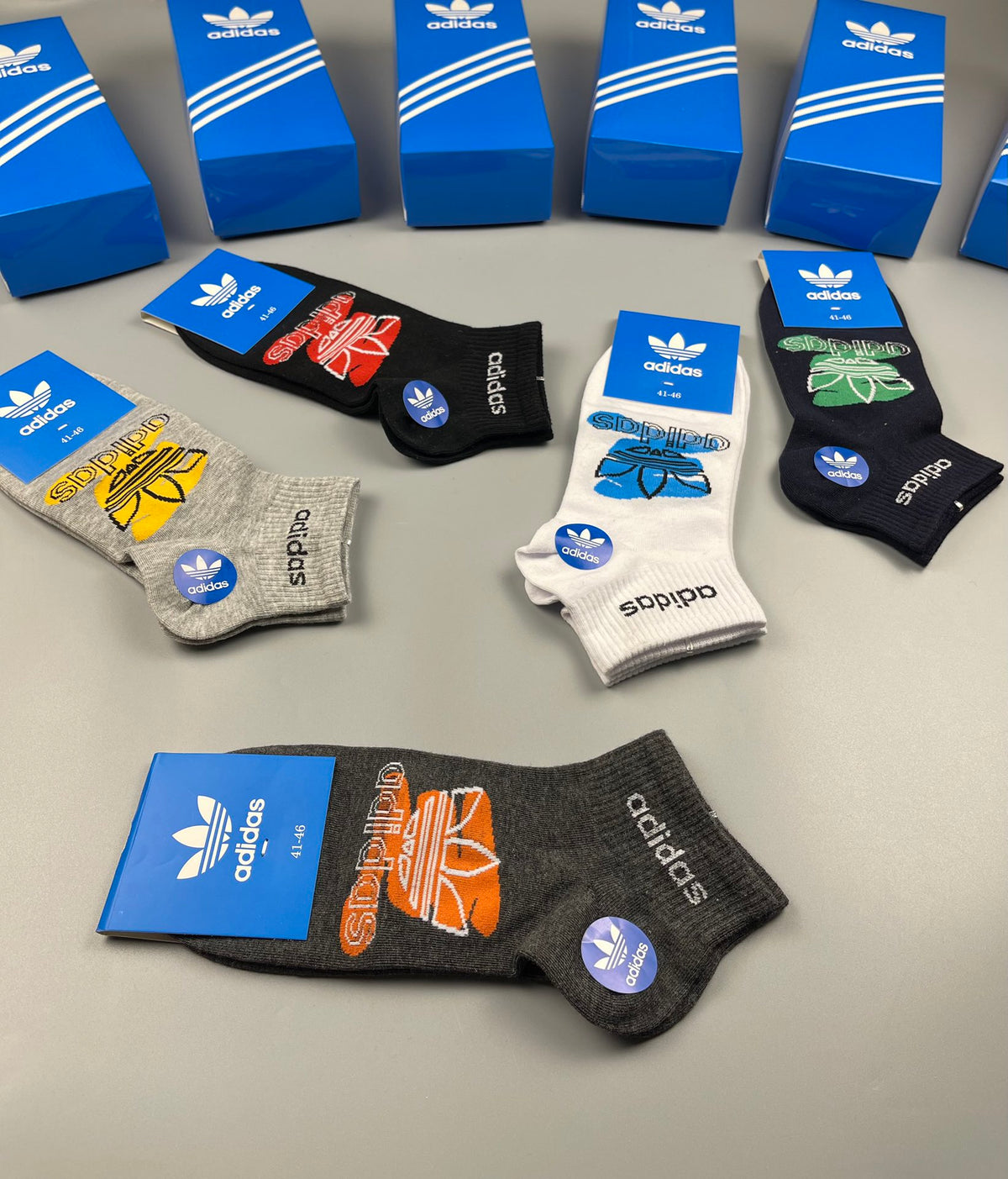 Adidas Graphic Motif Ankle Socks - Boxed Set of 5 Pairs - image 5