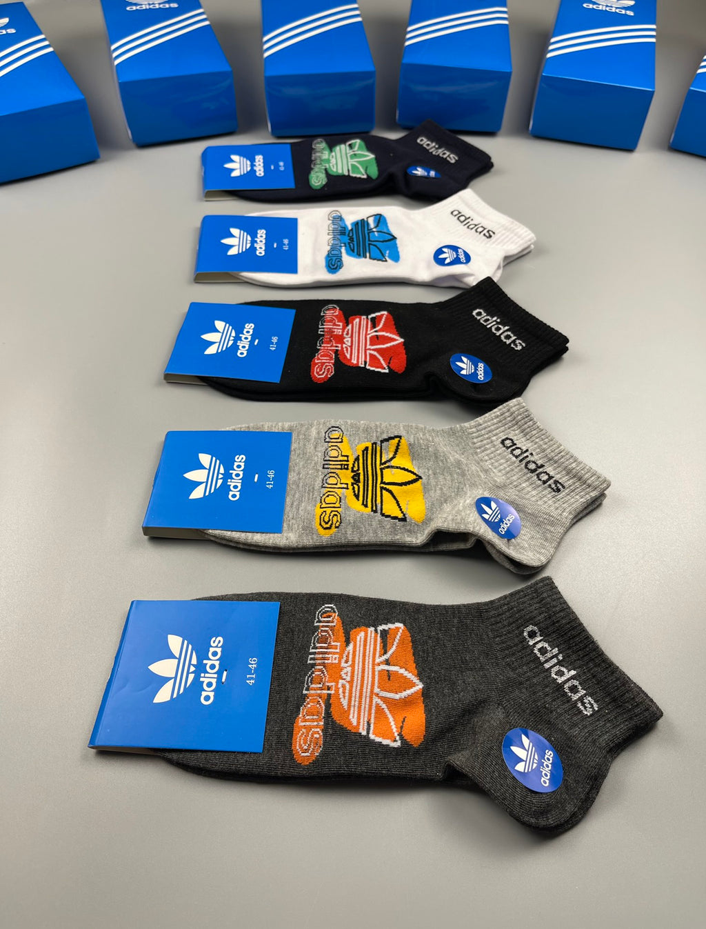 Adidas Graphic Motif Ankle Socks - Boxed Set of 5 Pairs - image 7