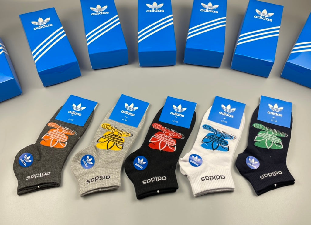 Adidas Graphic Motif Ankle Socks - Boxed Set of 5 Pairs - image 6
