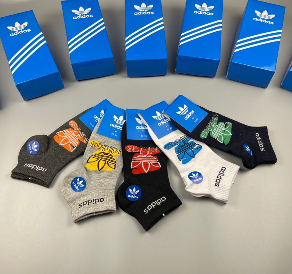Adidas Graphic Motif Ankle Socks - Boxed Set of 5 Pairs - image 2
