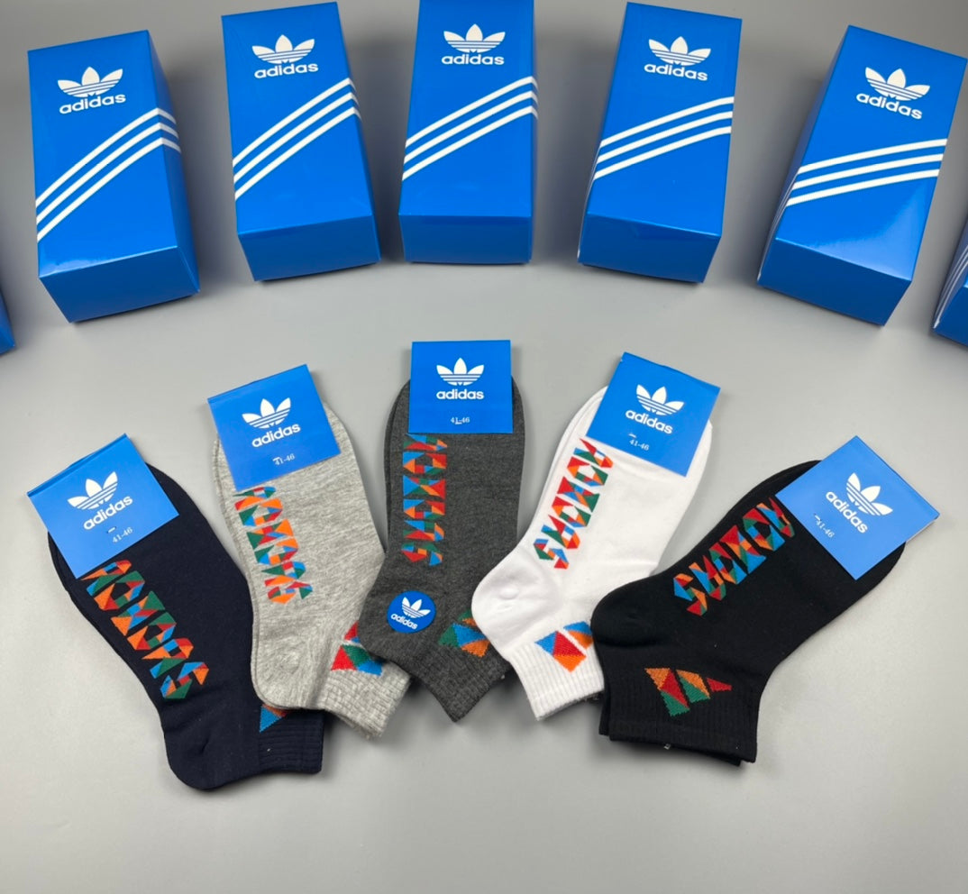 Adidas Lettering Graphic Ankle Socks - 5-Pair Boxed Set - image 2