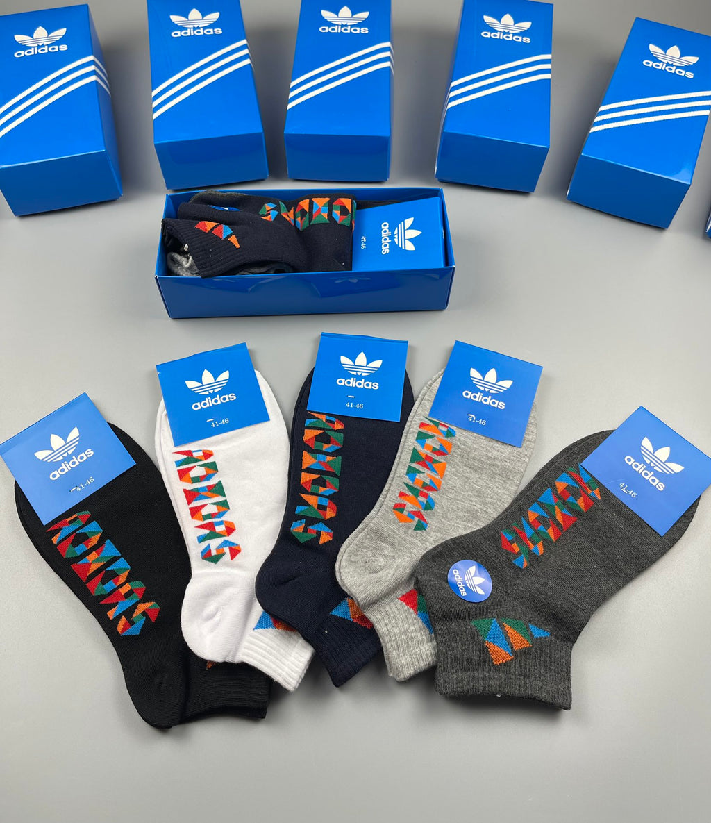 Adidas Lettering Graphic Ankle Socks - 5-Pair Boxed Set - image 9