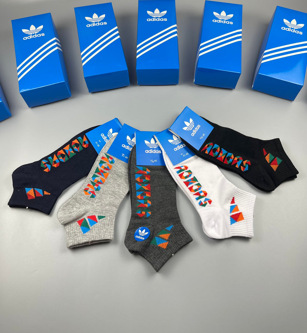 Adidas Lettering Graphic Ankle Socks - 5-Pair Boxed Set - image 3
