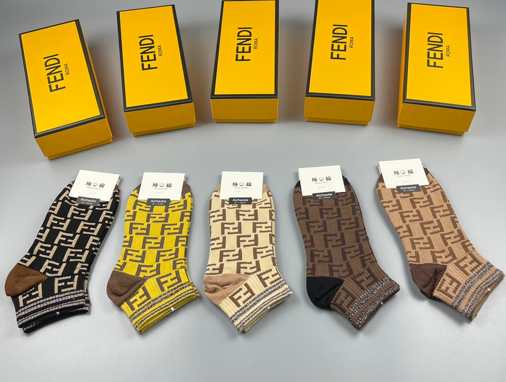 Fendi allover ff pattern ankle socks - view 1