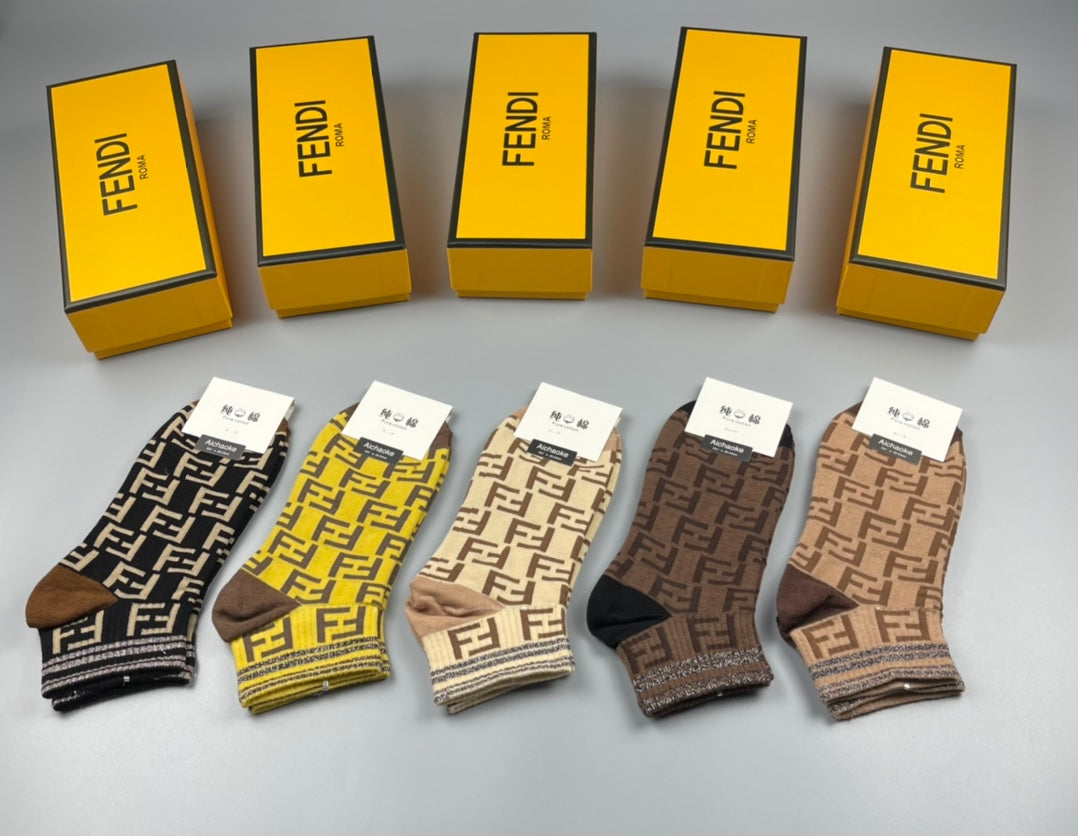Fendi allover ff pattern ankle socks - view 6