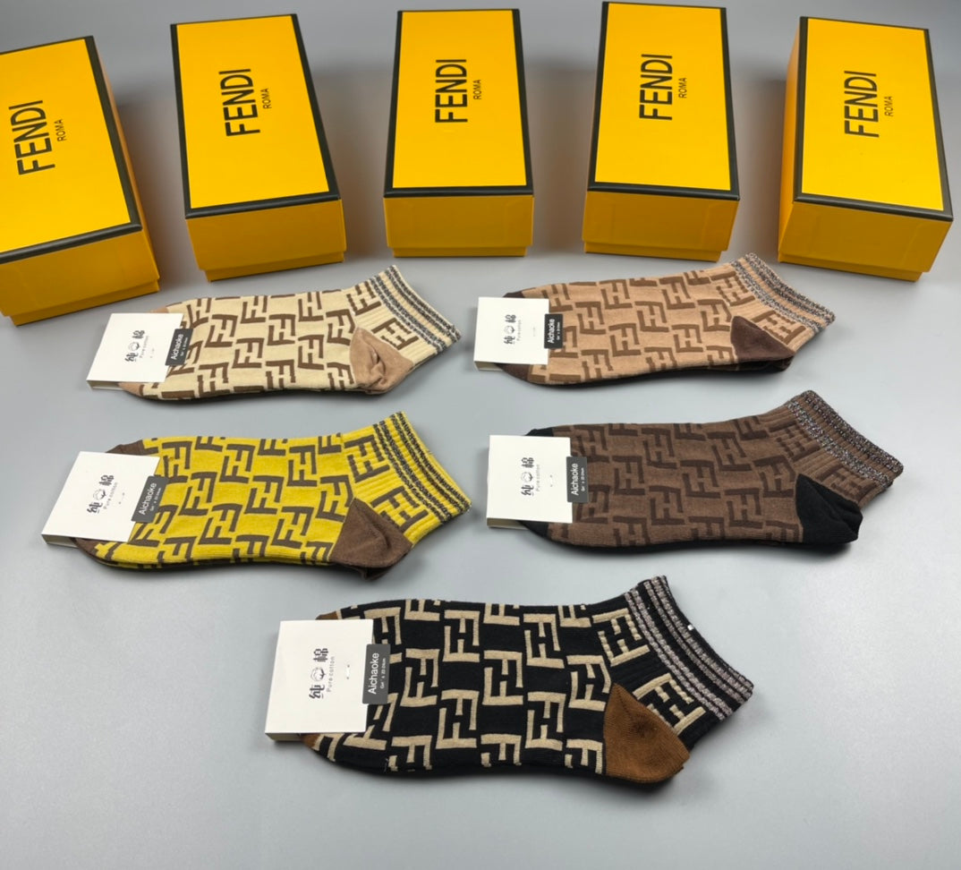 Fendi allover ff pattern ankle socks - view 4