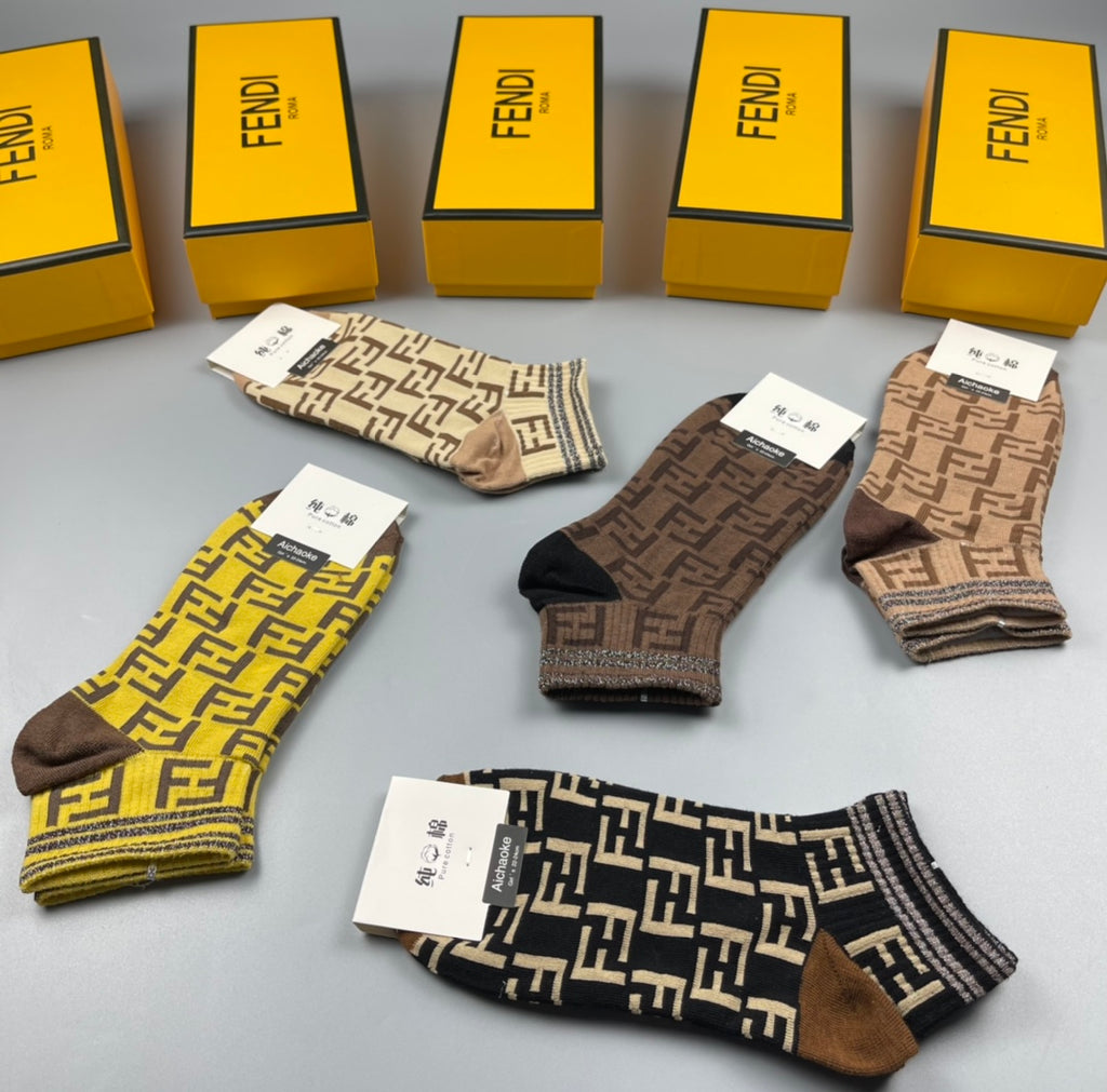 Fendi allover ff pattern ankle socks - view 5