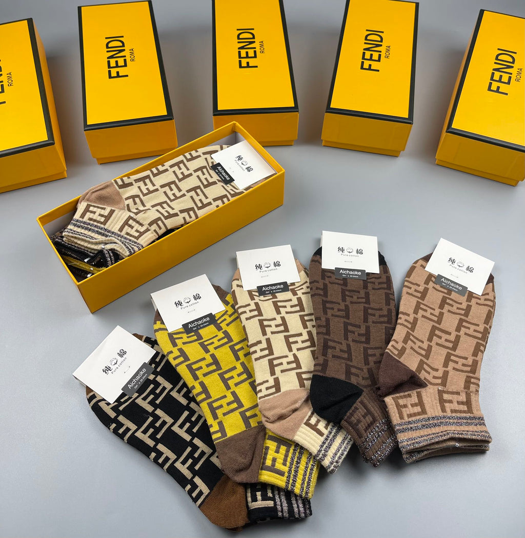 Fendi allover ff pattern ankle socks - view 9