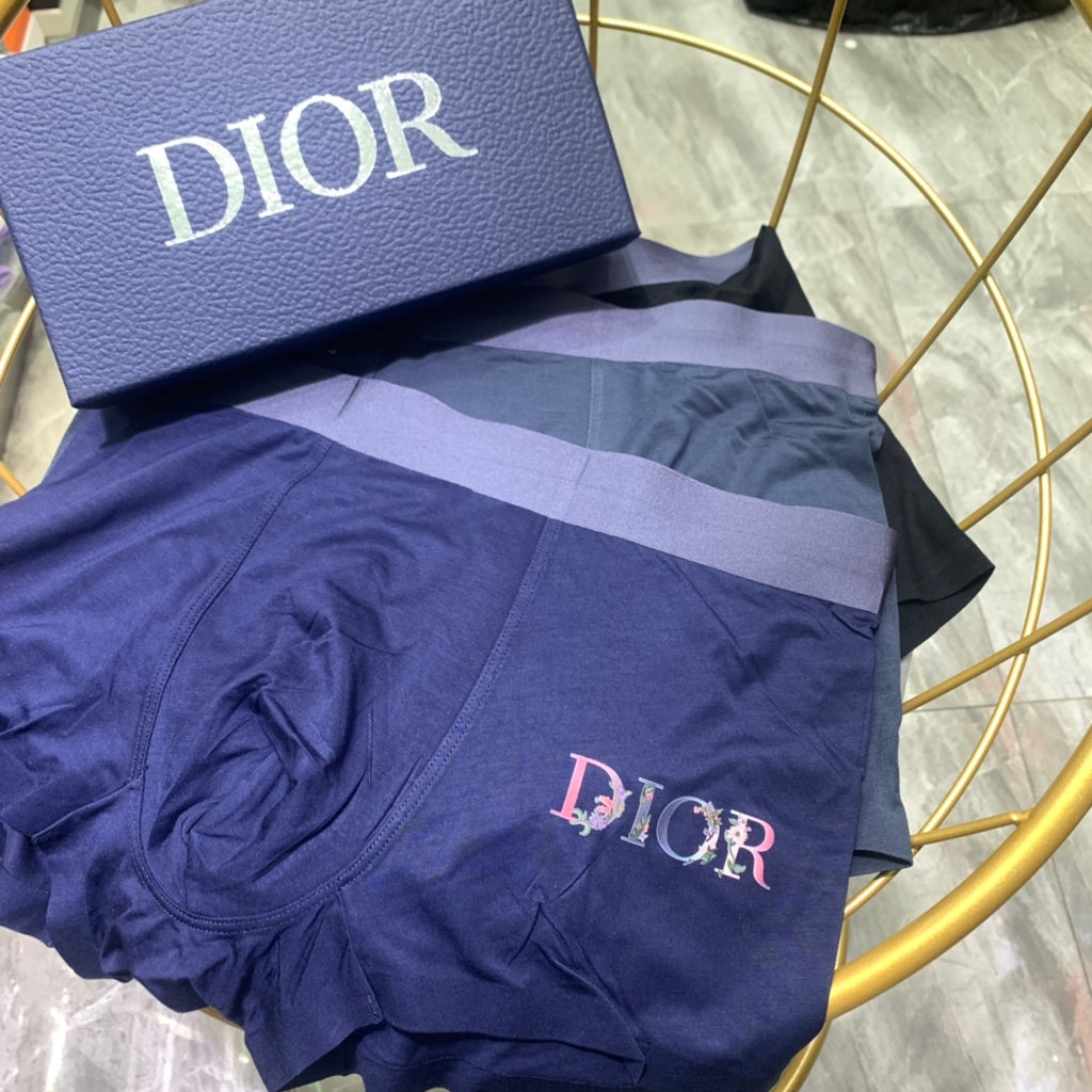 Dior navy side lettering boxer briefs - view 7