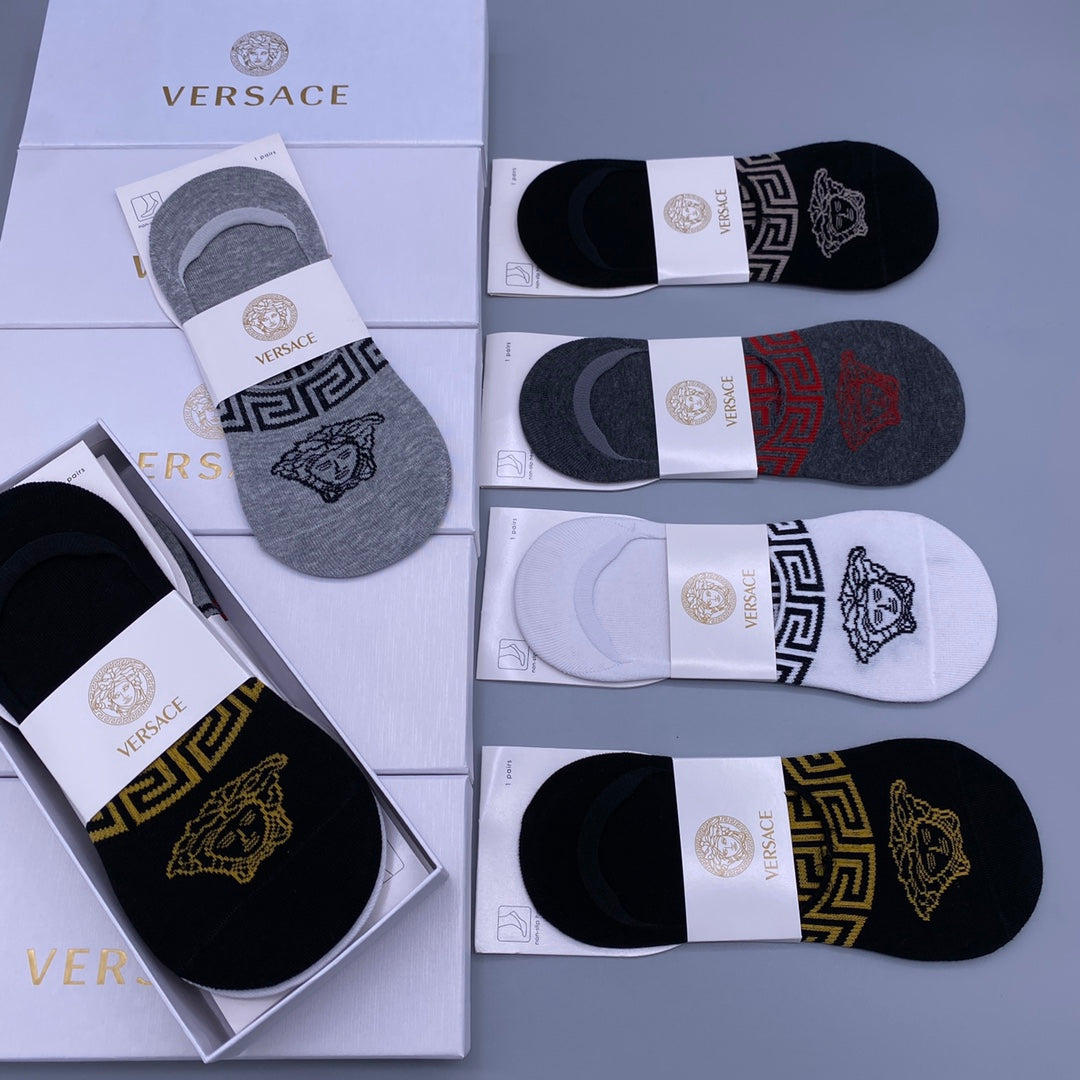 Versace greek key medusa band ankle socks - view 6