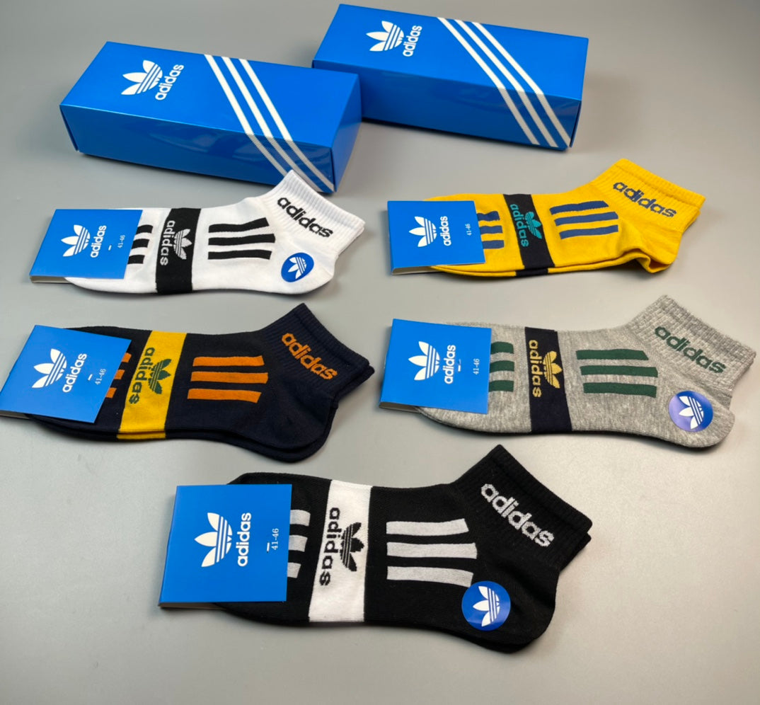 Adidas Black Three Stripe Ankle Socks - 5 Pairs per Box - image 5
