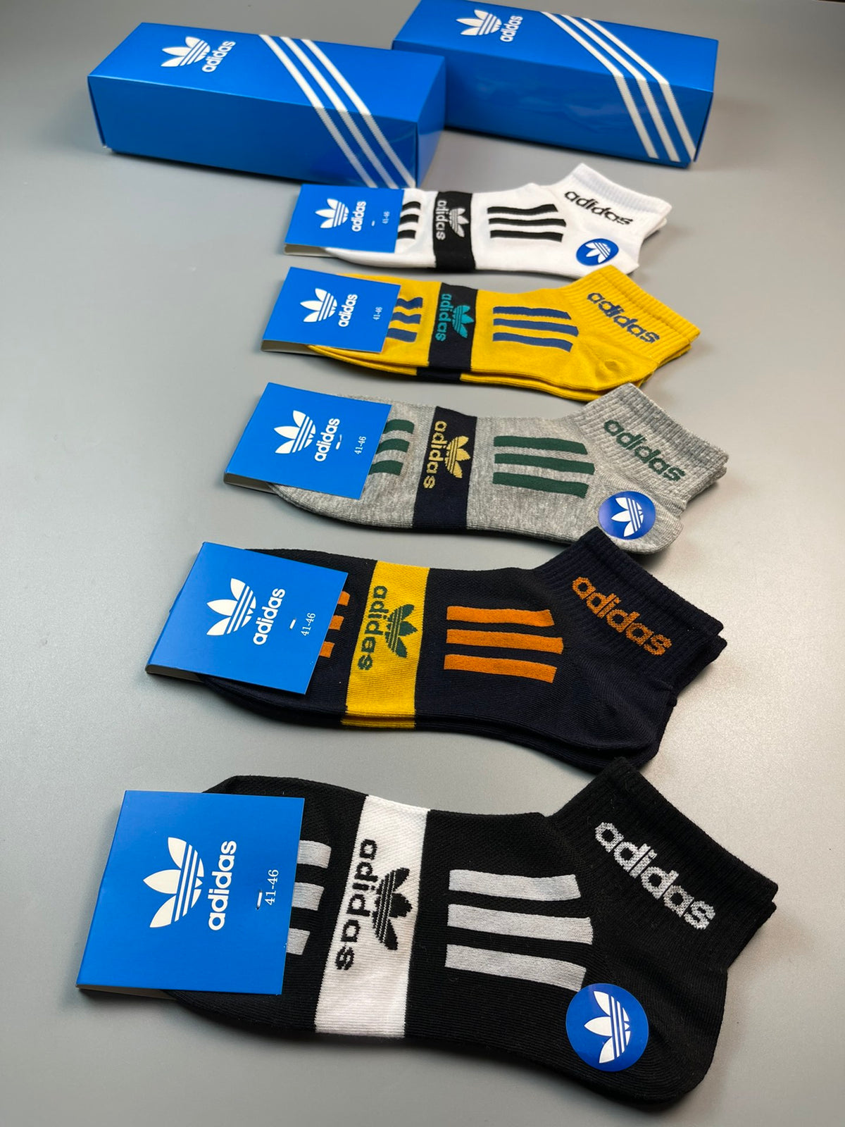 Adidas Black Three Stripe Ankle Socks - 5 Pairs per Box - image 7