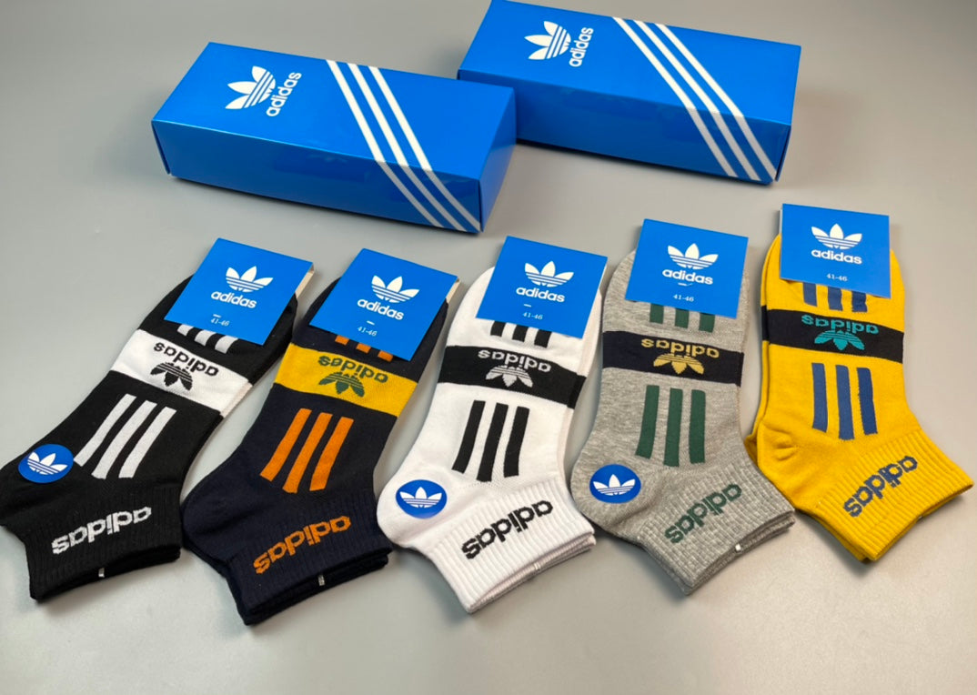 Adidas Black Three Stripe Ankle Socks - 5 Pairs per Box - image 3