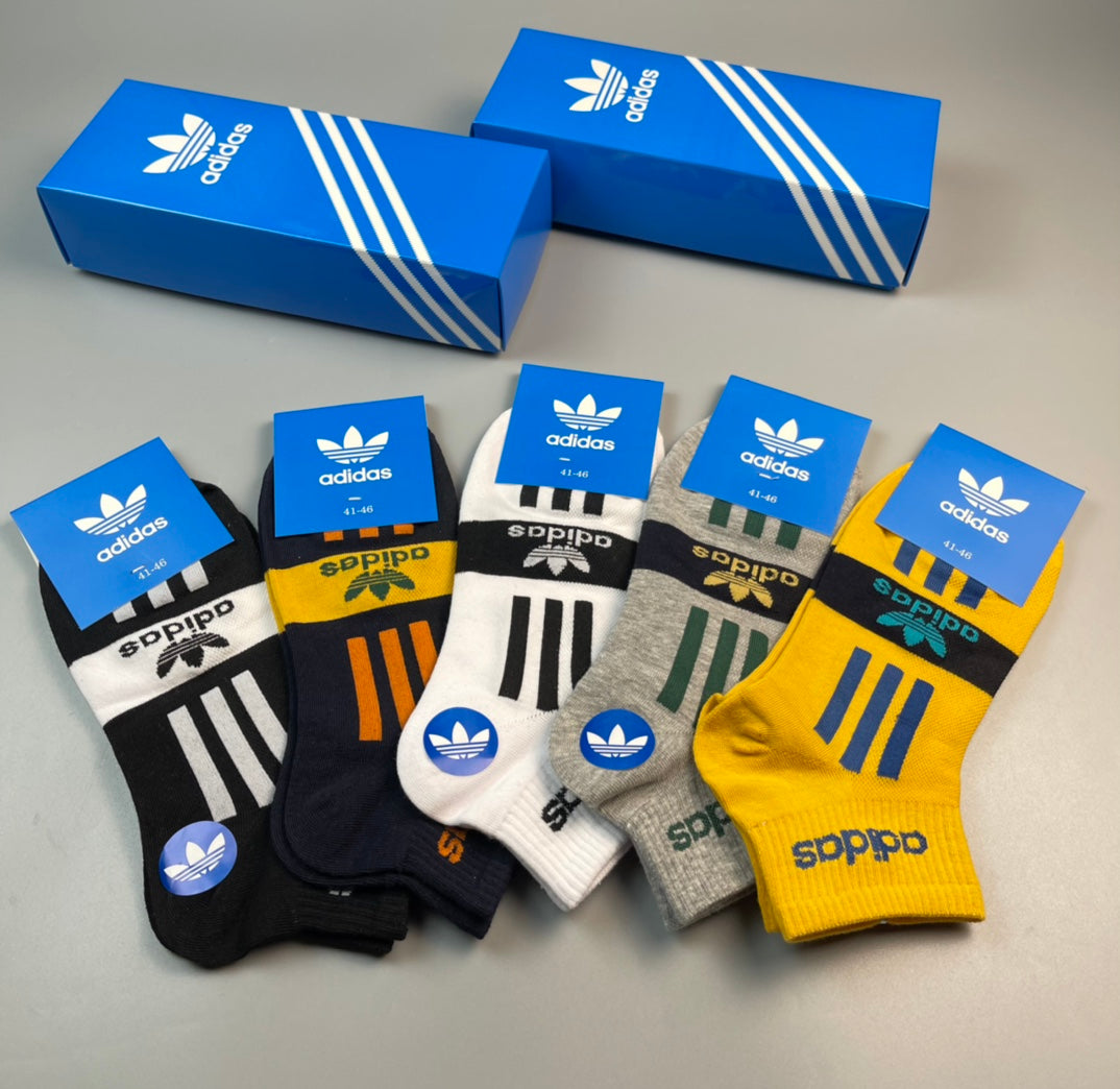 Adidas Black Three Stripe Ankle Socks - 5 Pairs per Box - image 4