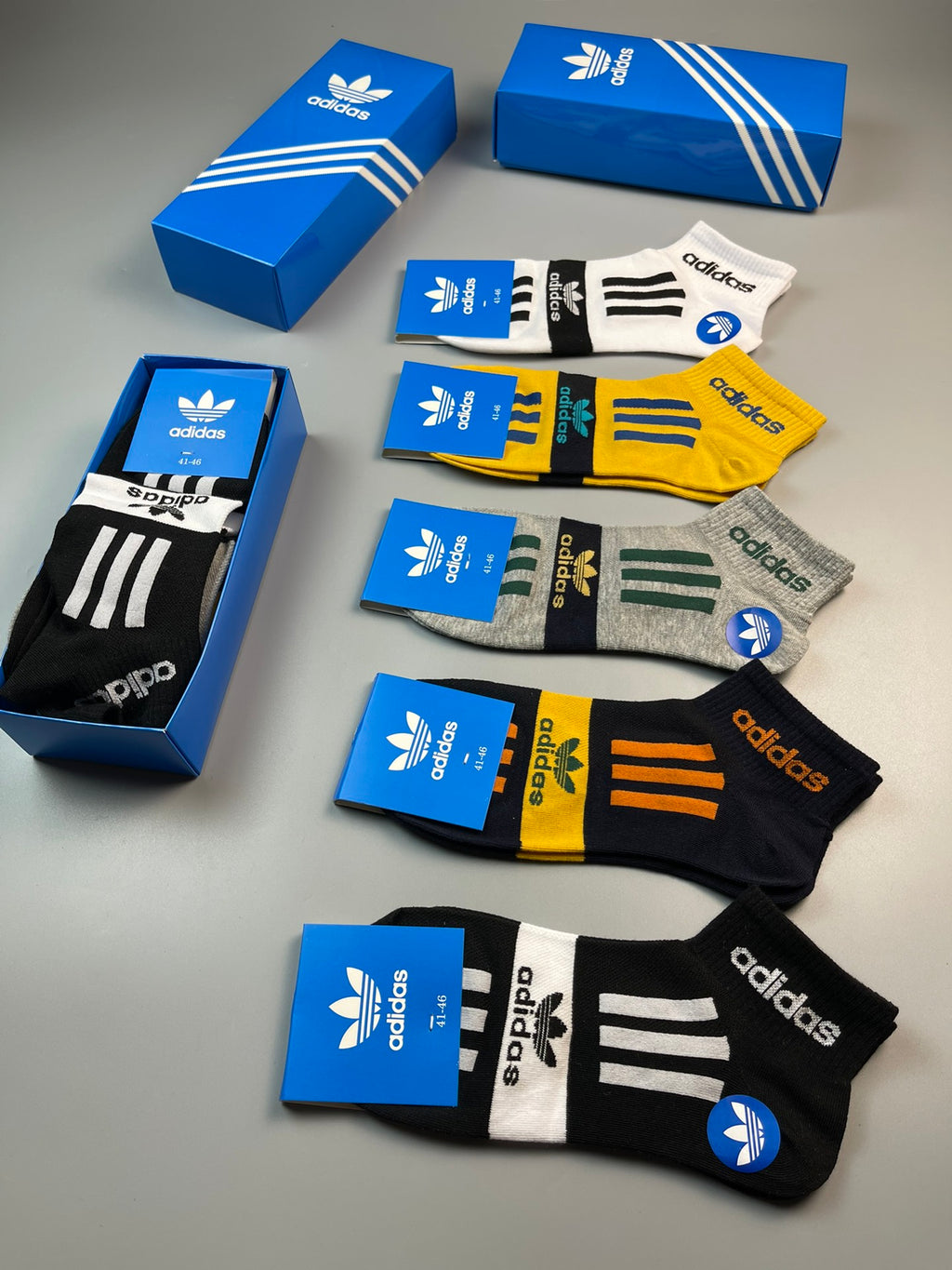 Adidas Black Three Stripe Ankle Socks - 5 Pairs per Box - image 8