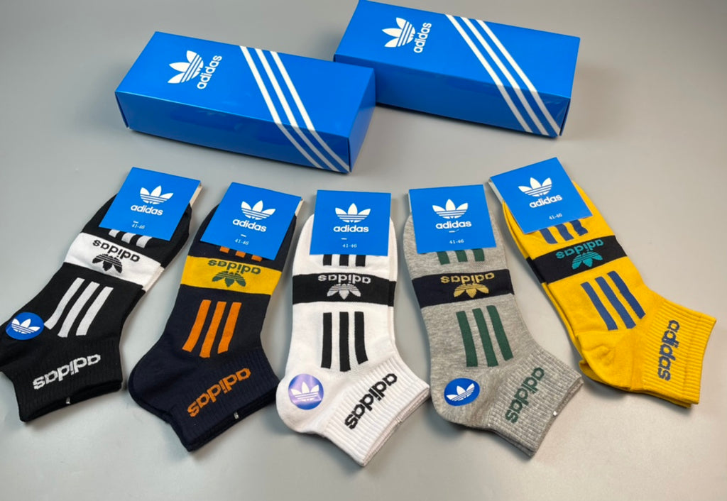 Adidas Black Three Stripe Ankle Socks - 5 Pairs per Box - image 1