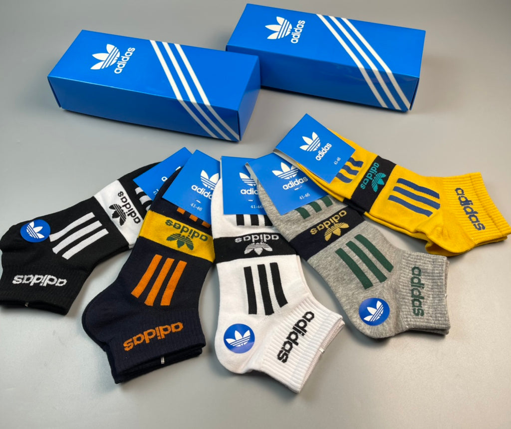 Adidas Black Three Stripe Ankle Socks - 5 Pairs per Box - image 2