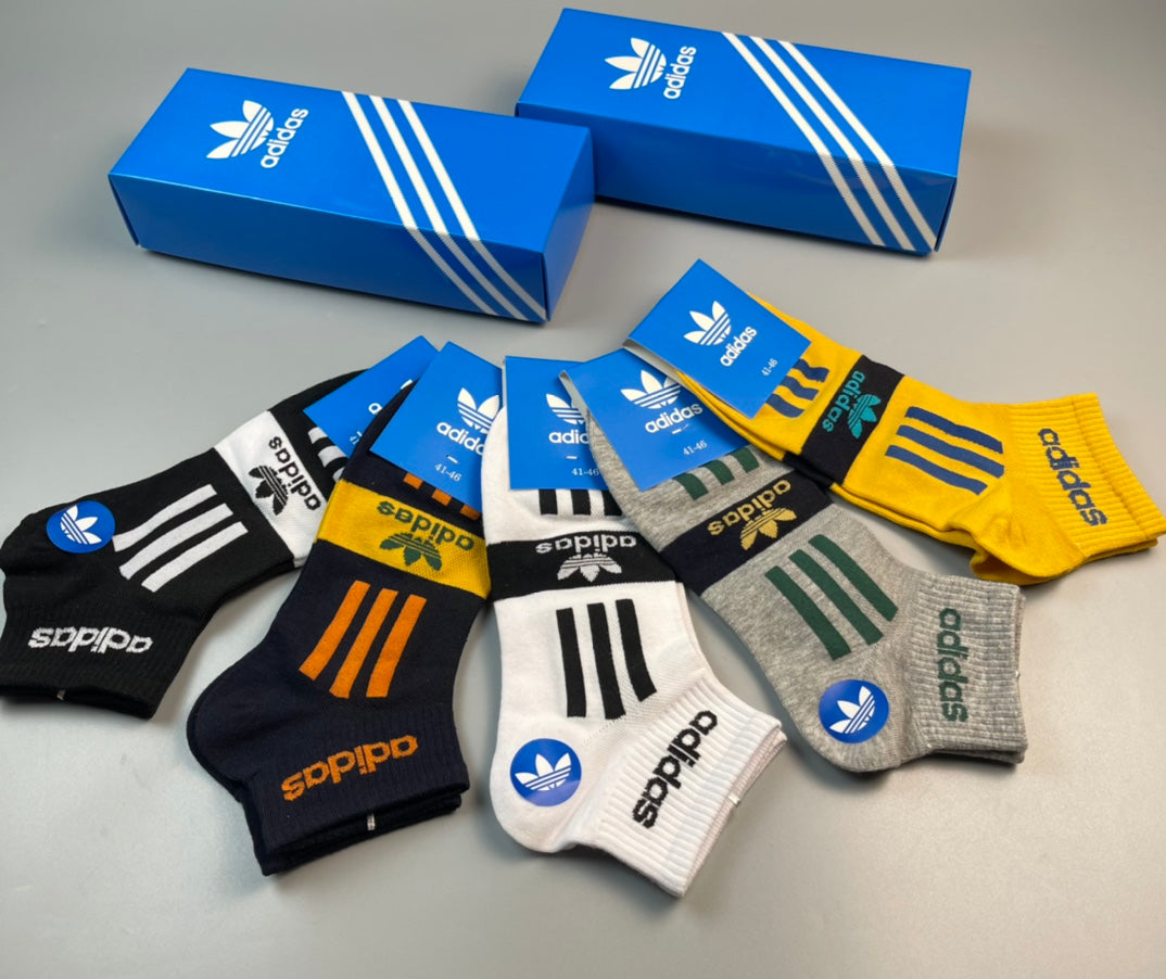Adidas Black Three Stripe Ankle Socks - 5 Pairs per Box - image 2