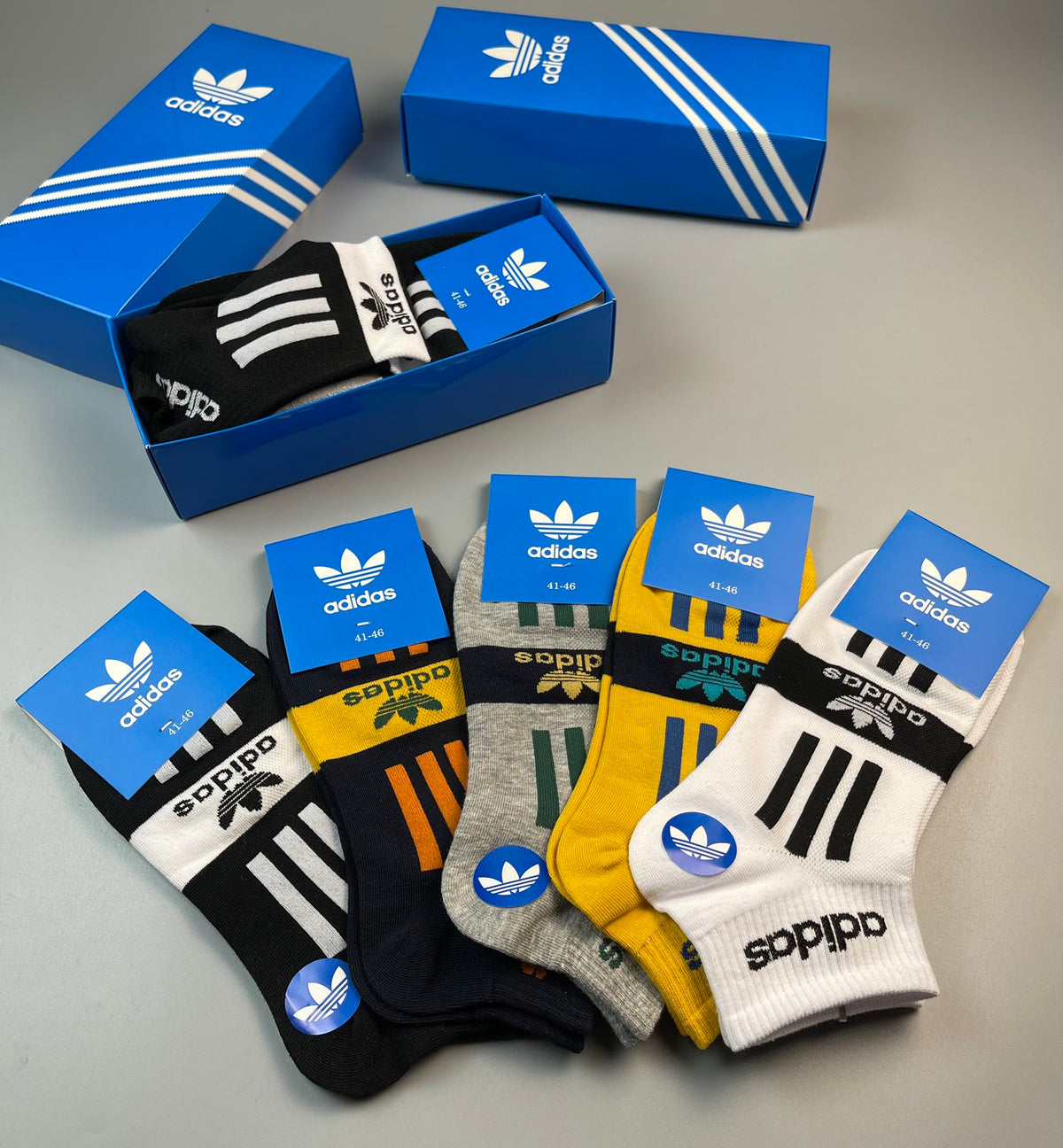 Adidas Black Three Stripe Ankle Socks - 5 Pairs per Box - image 9