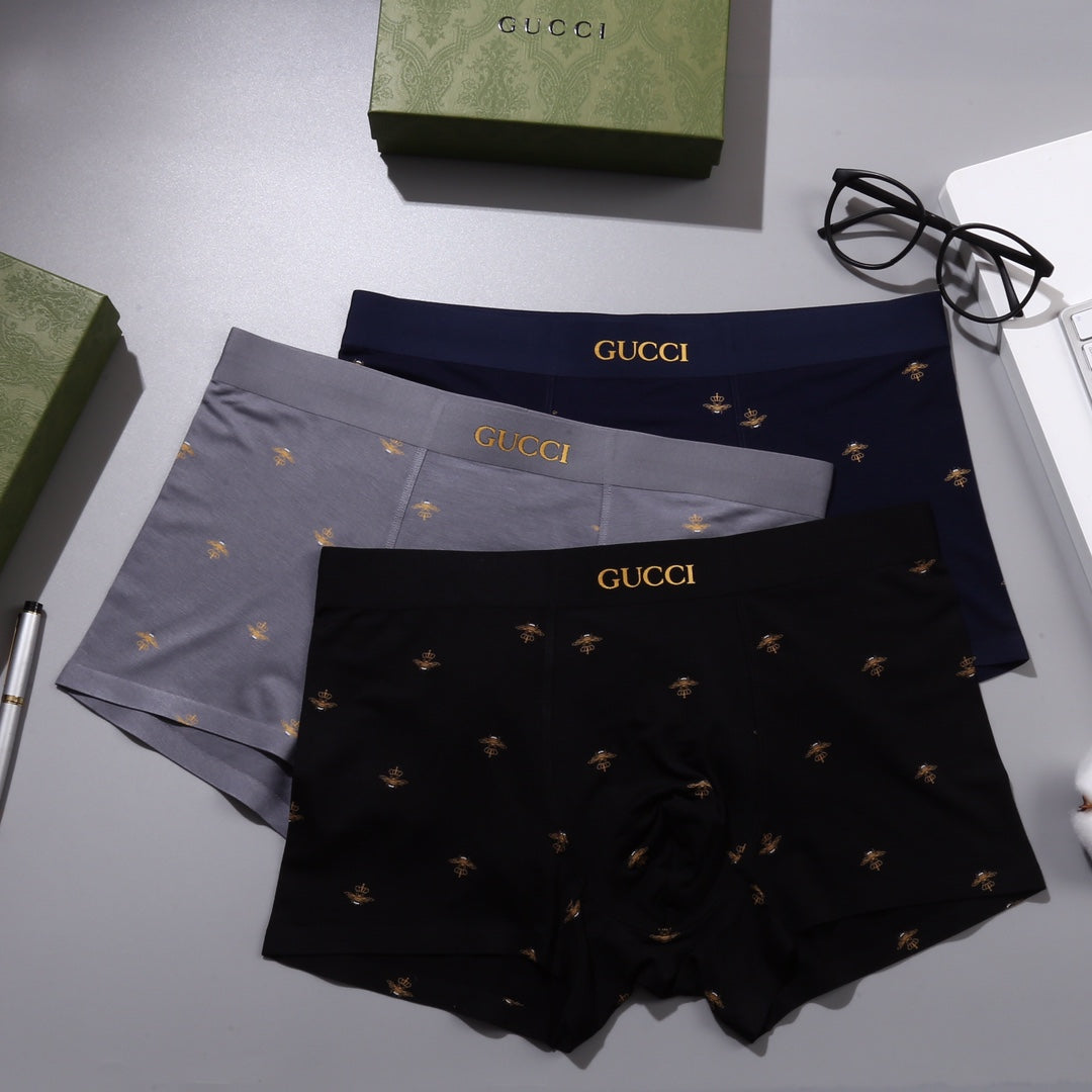 Gucci small gold bee pattern boxer briefs - view 3