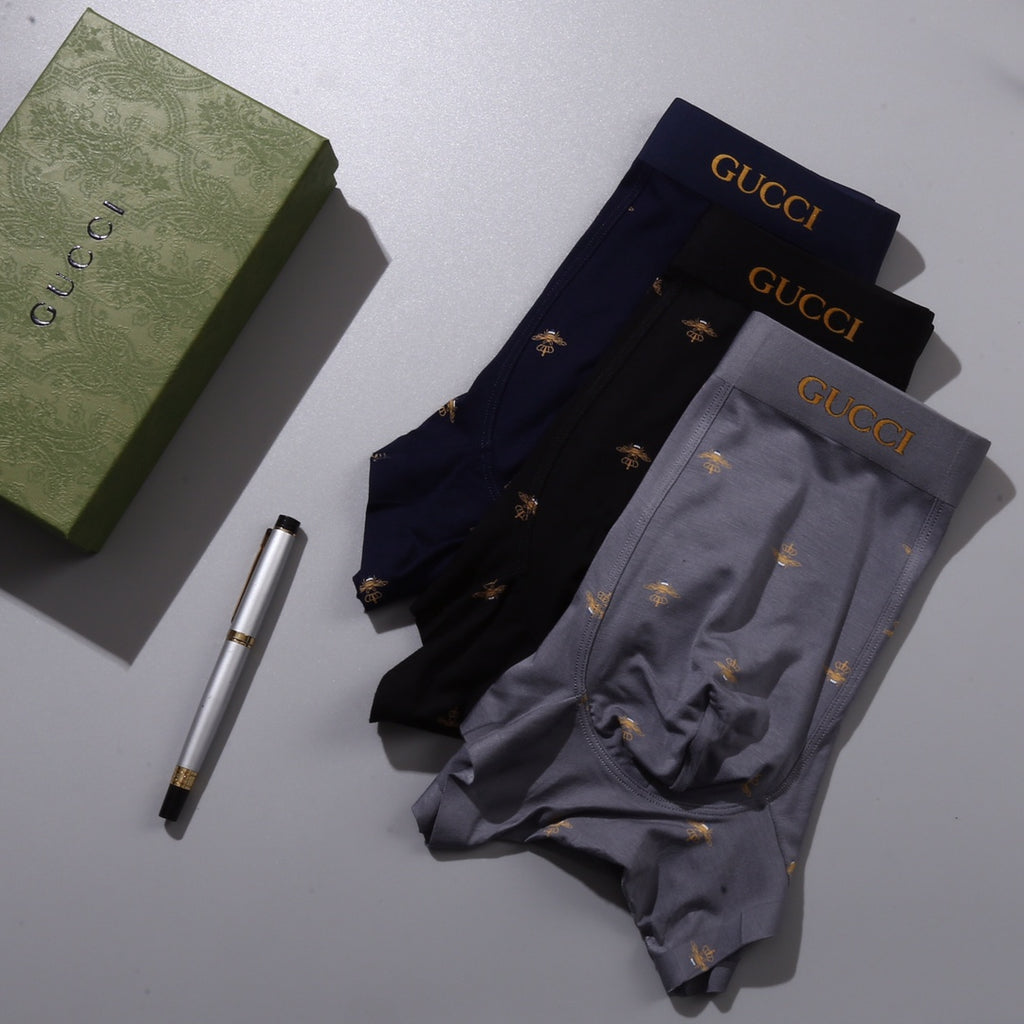 Gucci small gold bee pattern boxer briefs - view 7