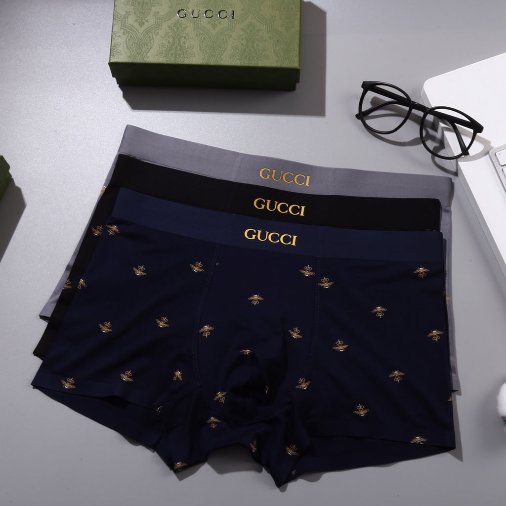 Gucci small gold bee pattern boxer briefs - view 1