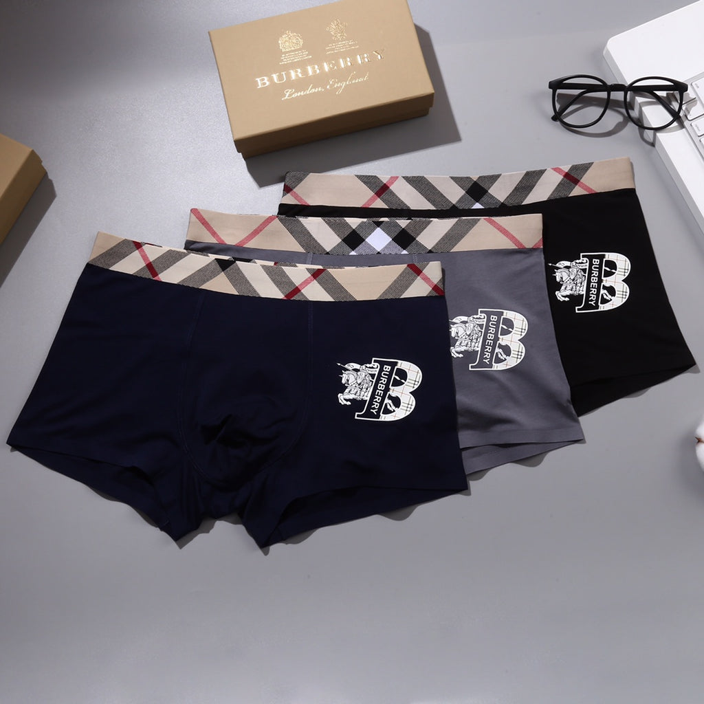 Burberry check waist heraldic b boxer briefs - view 1