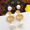 Dior Crystal CD Long Pearl-Look Earrings - product image 1