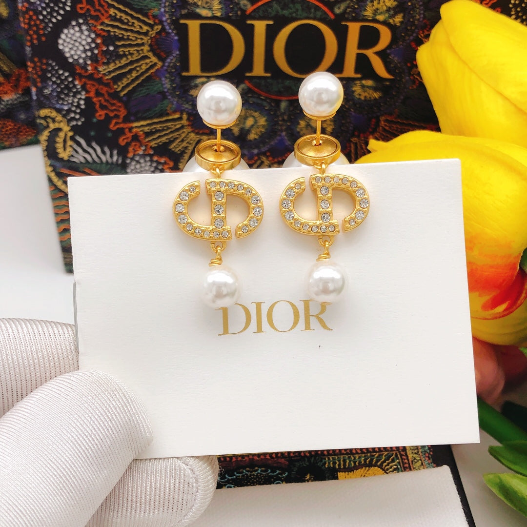 Dior Crystal CD Long Pearl-Look Earrings - product image 3