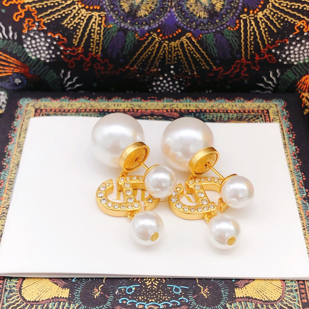 Dior Crystal CD Long Pearl-Look Earrings - product image 10