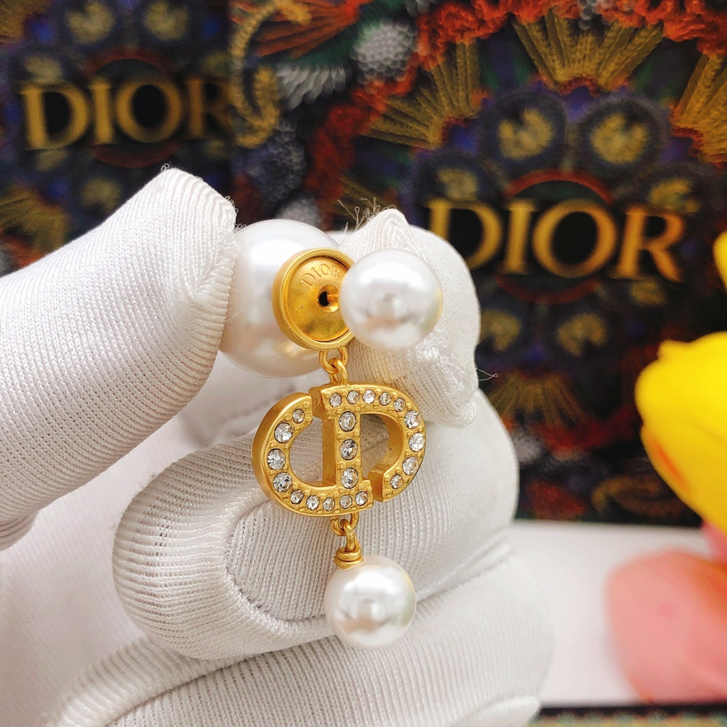 Dior Crystal CD Long Pearl-Look Earrings - product image 6