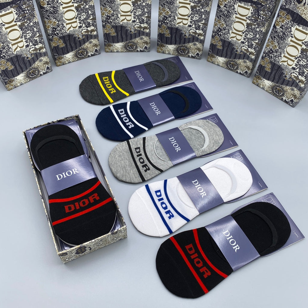 Dior two stripe wordmark ankle socks - view 4