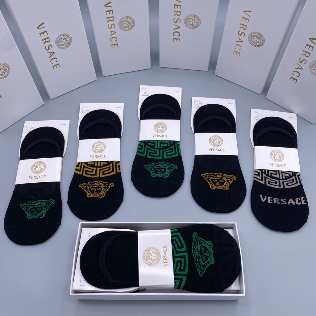 Versace colored medusa band ankle socks - view 4