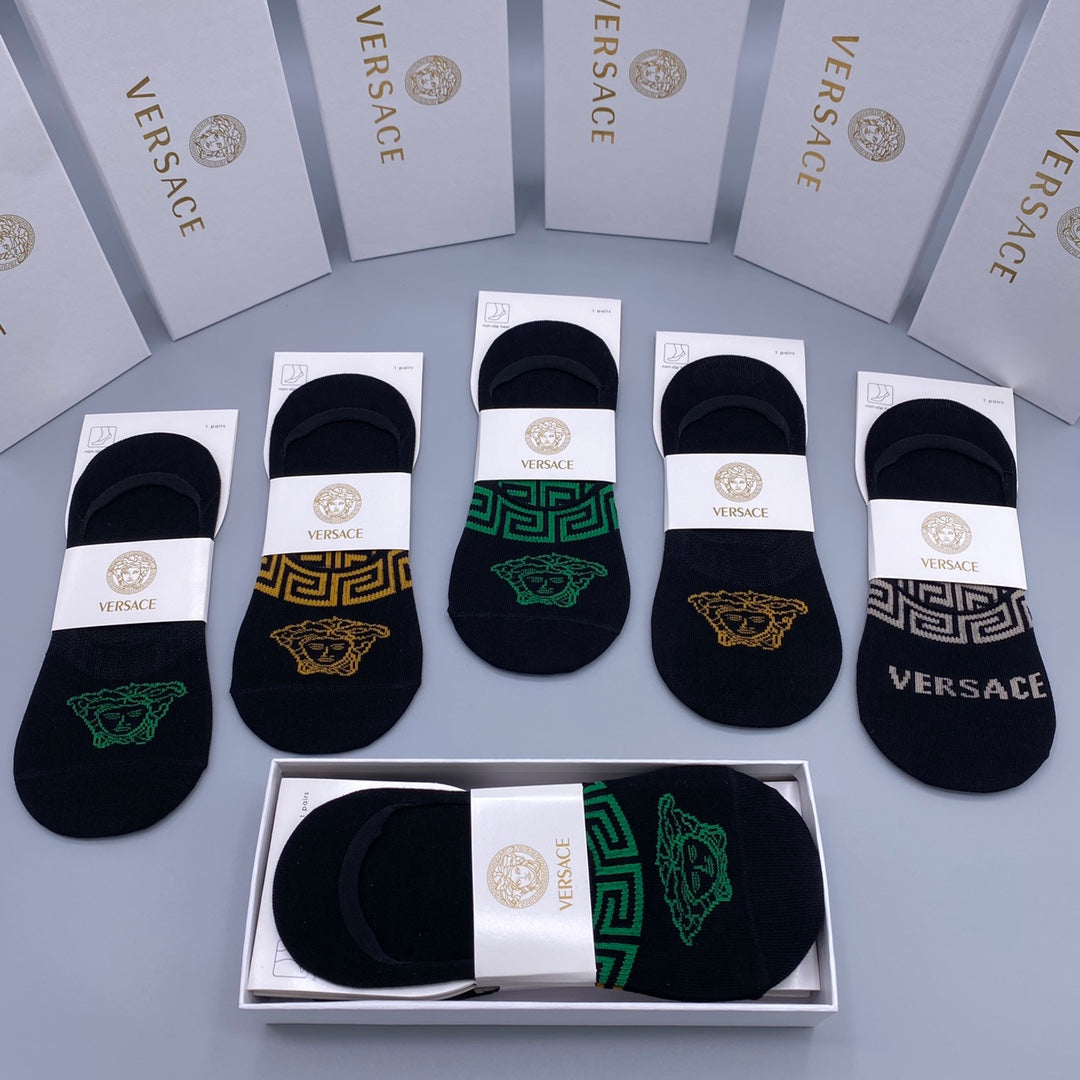Versace colored medusa band ankle socks - view 4