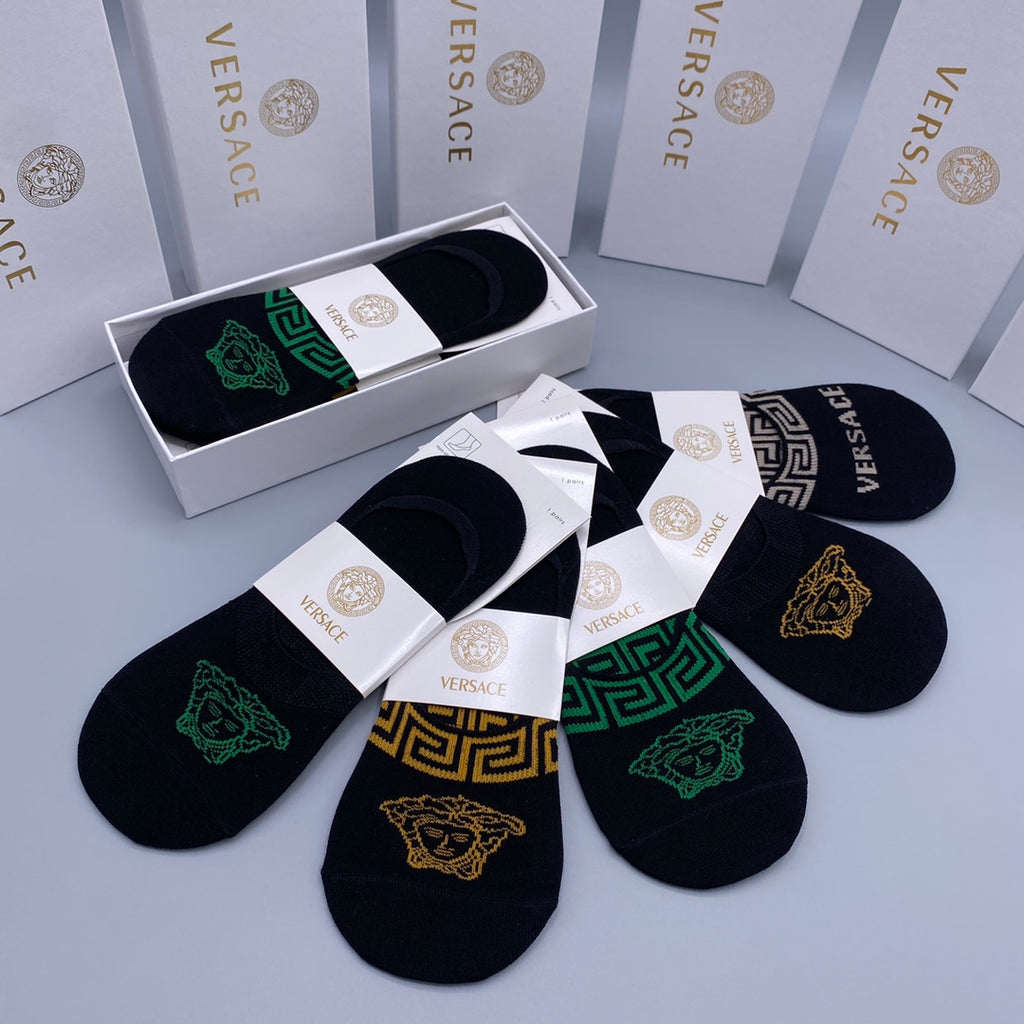 Versace colored medusa band ankle socks - view 5