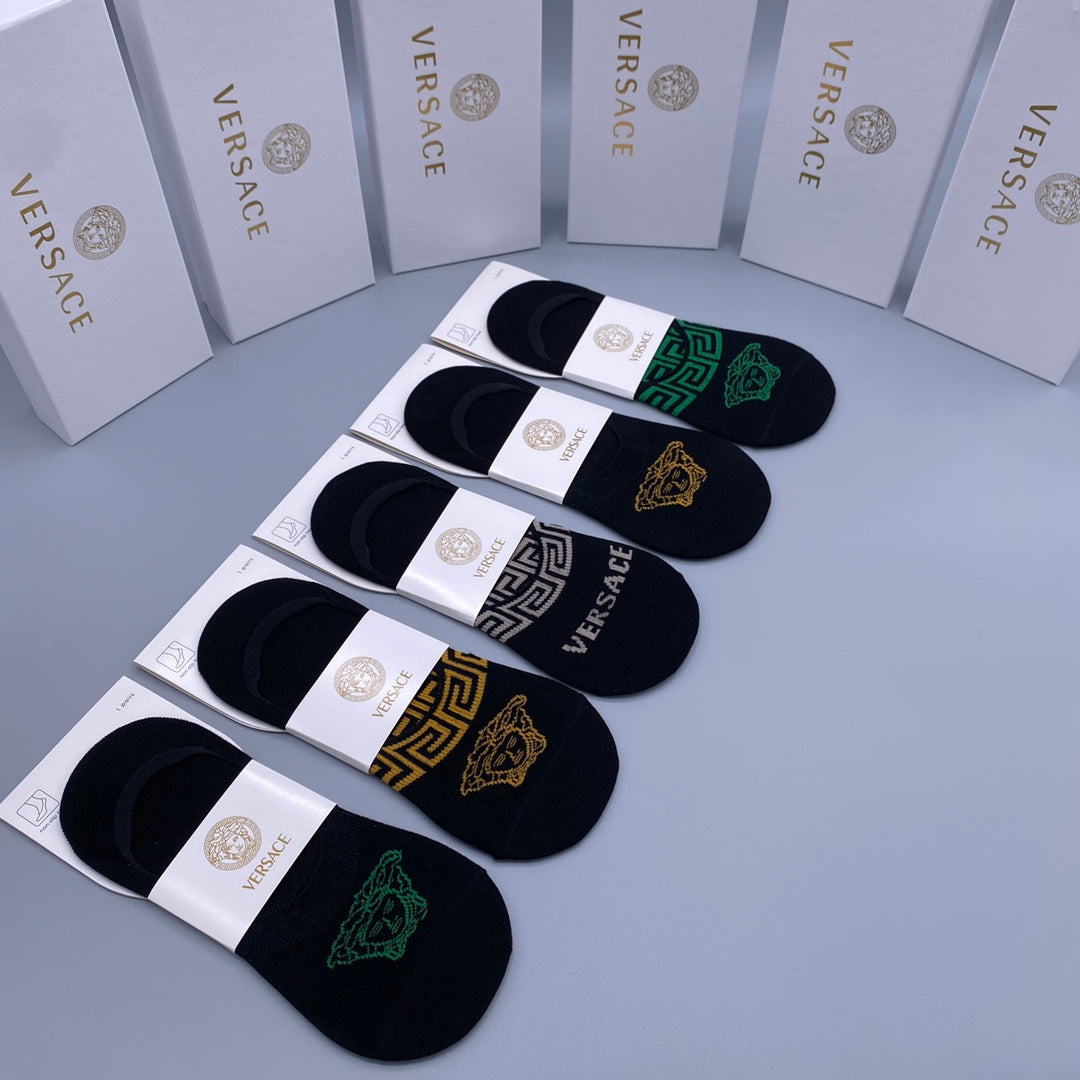 Versace colored medusa band ankle socks - view 3