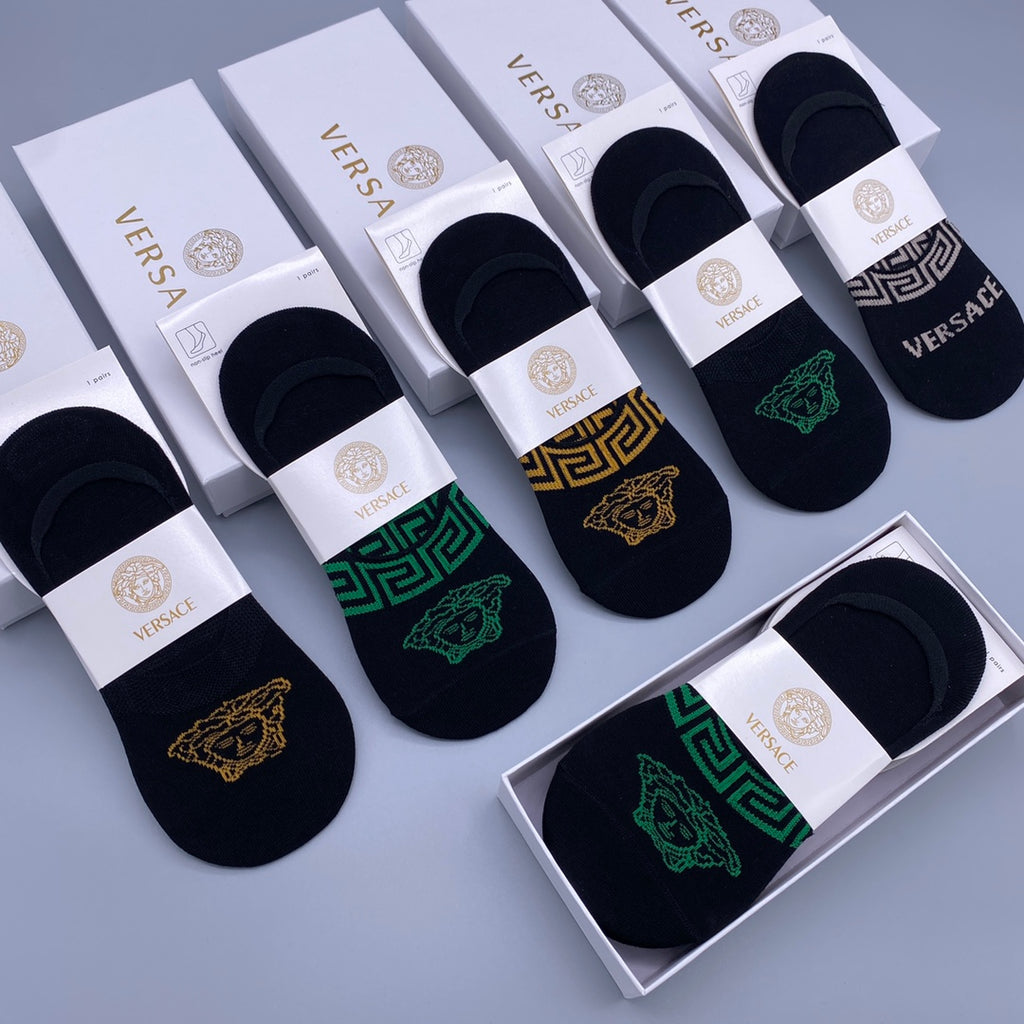 Versace colored medusa band ankle socks - view 1