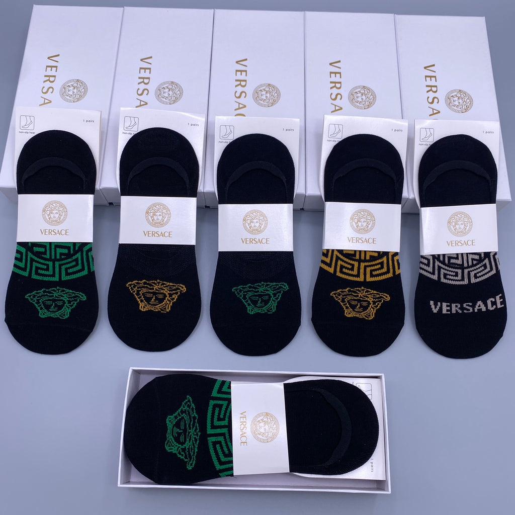 Versace colored medusa band ankle socks - view 2