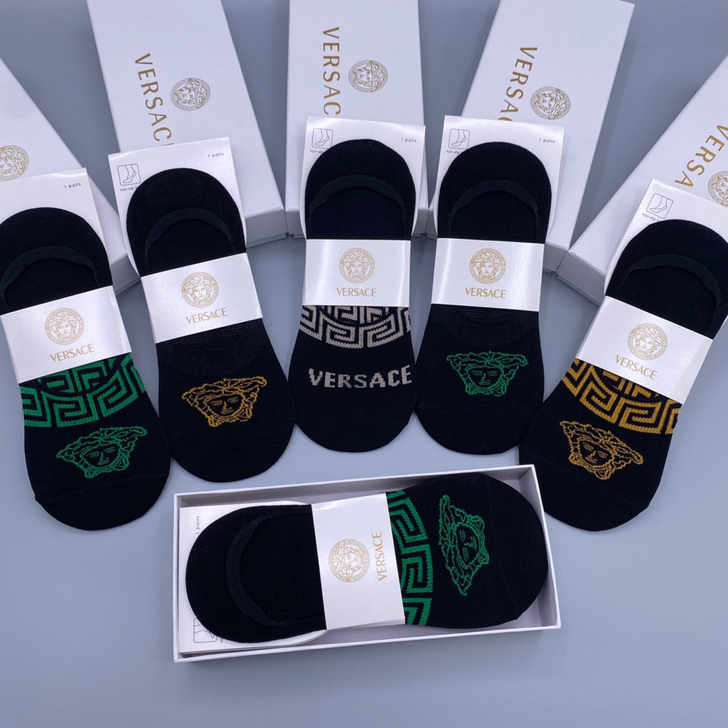 Versace colored medusa band ankle socks - view 7