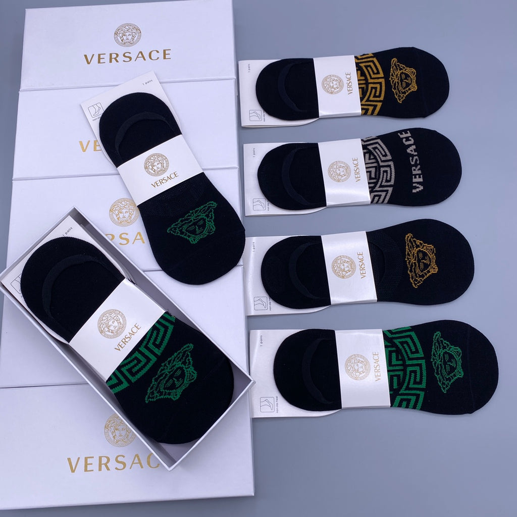 Versace colored medusa band ankle socks - view 6
