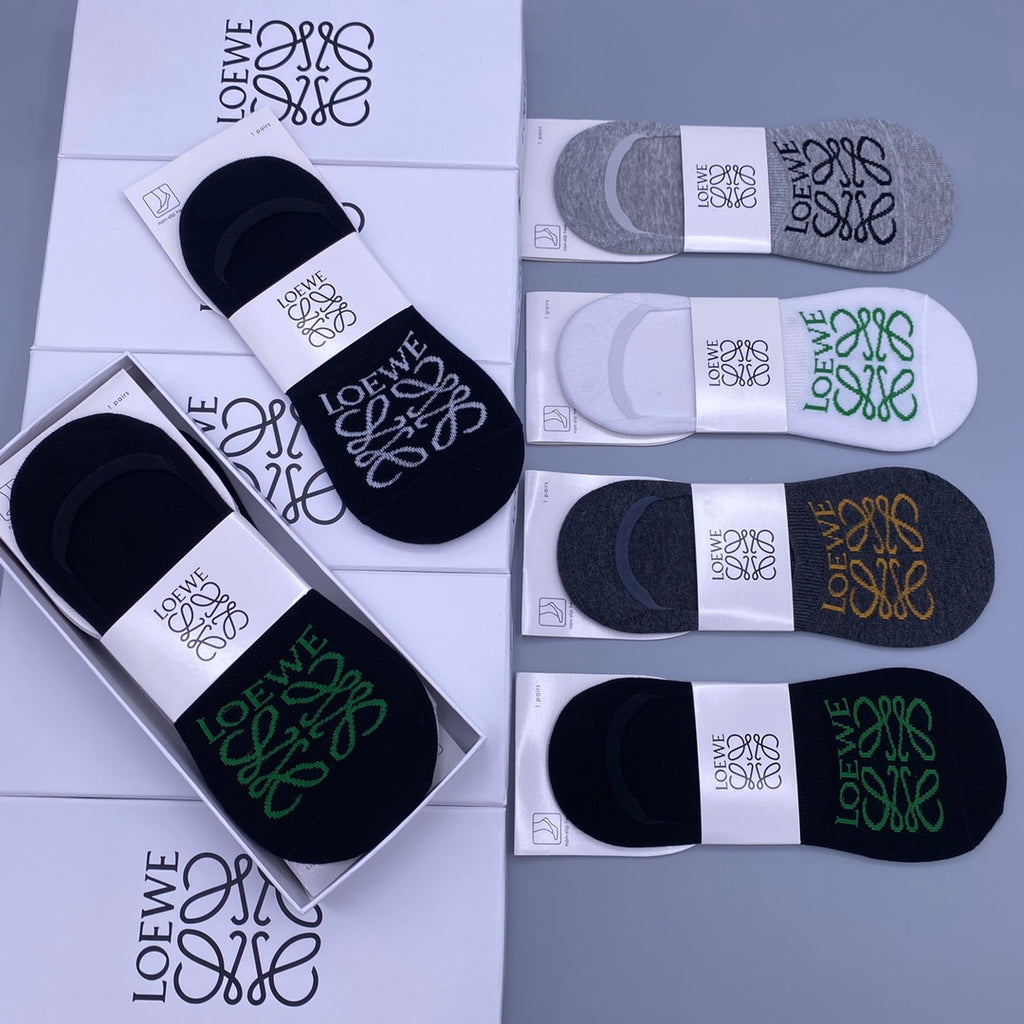 Loewe large contrast anagram ankle socks - view 8
