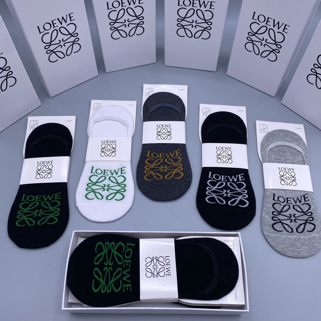Loewe large contrast anagram ankle socks - view 9