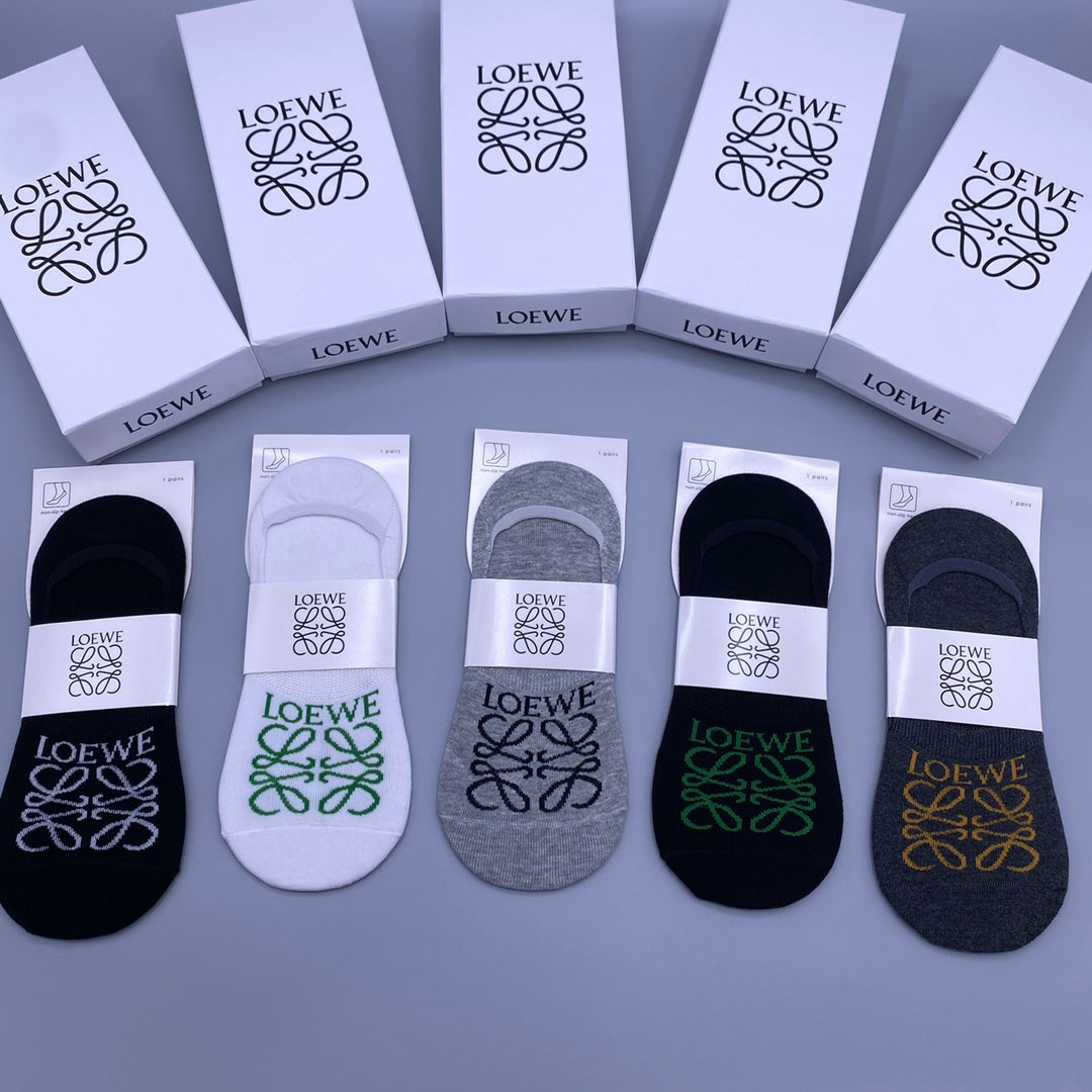 Loewe large contrast anagram ankle socks - view 5