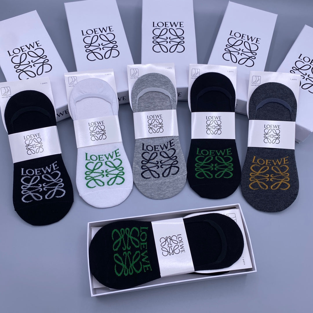 Loewe large contrast anagram ankle socks - view 6