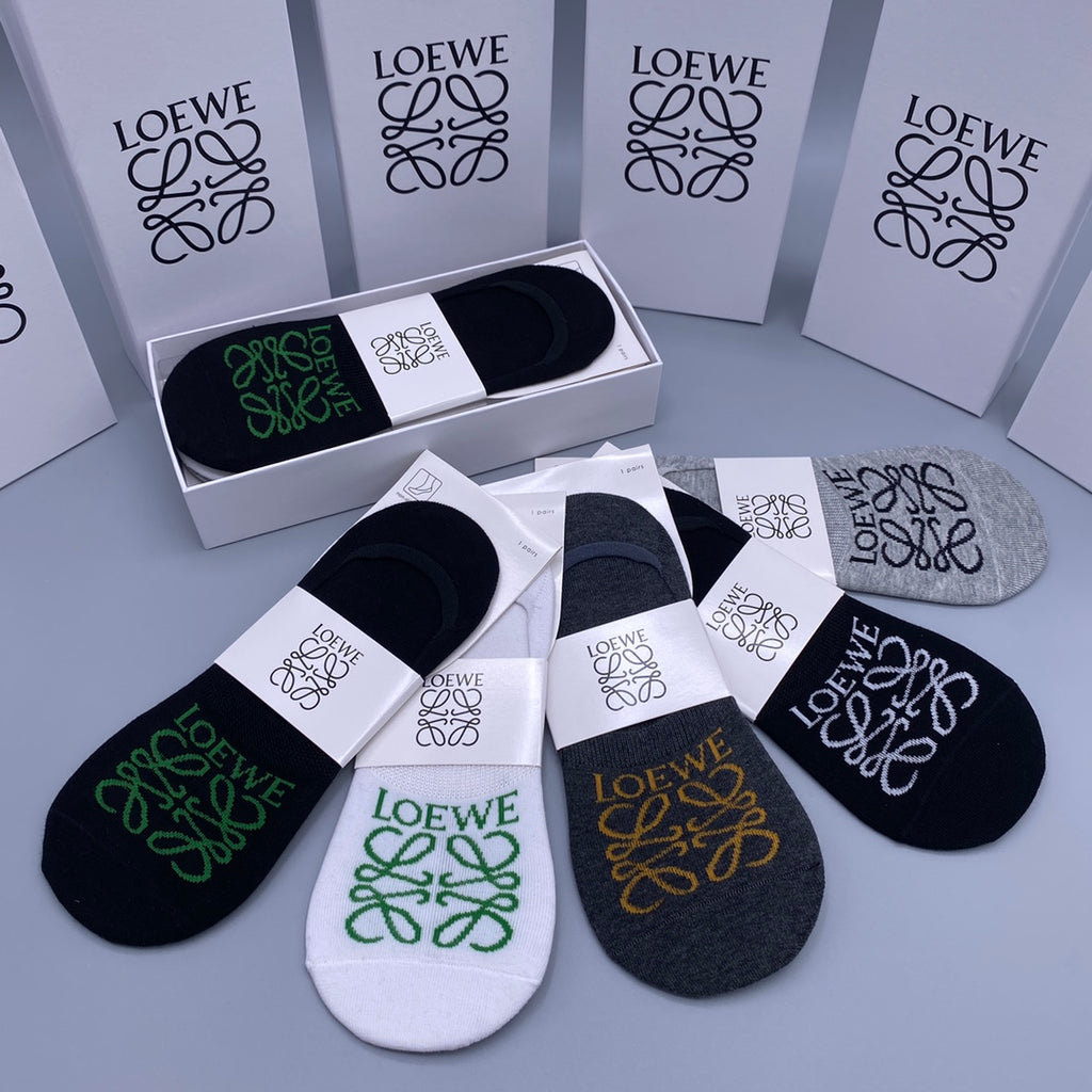 Loewe large contrast anagram ankle socks - view 3